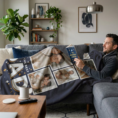 The Best Dad Photo Collage Blanket - 8 photos