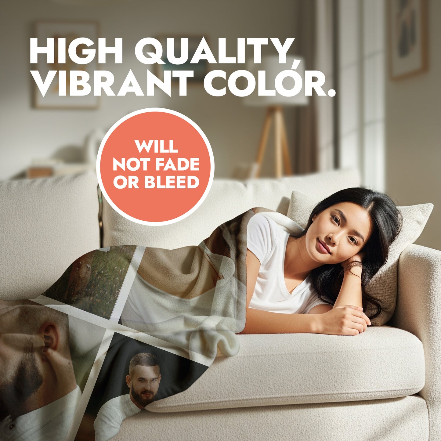 Family Photo Collage Blanket - 4 Photos