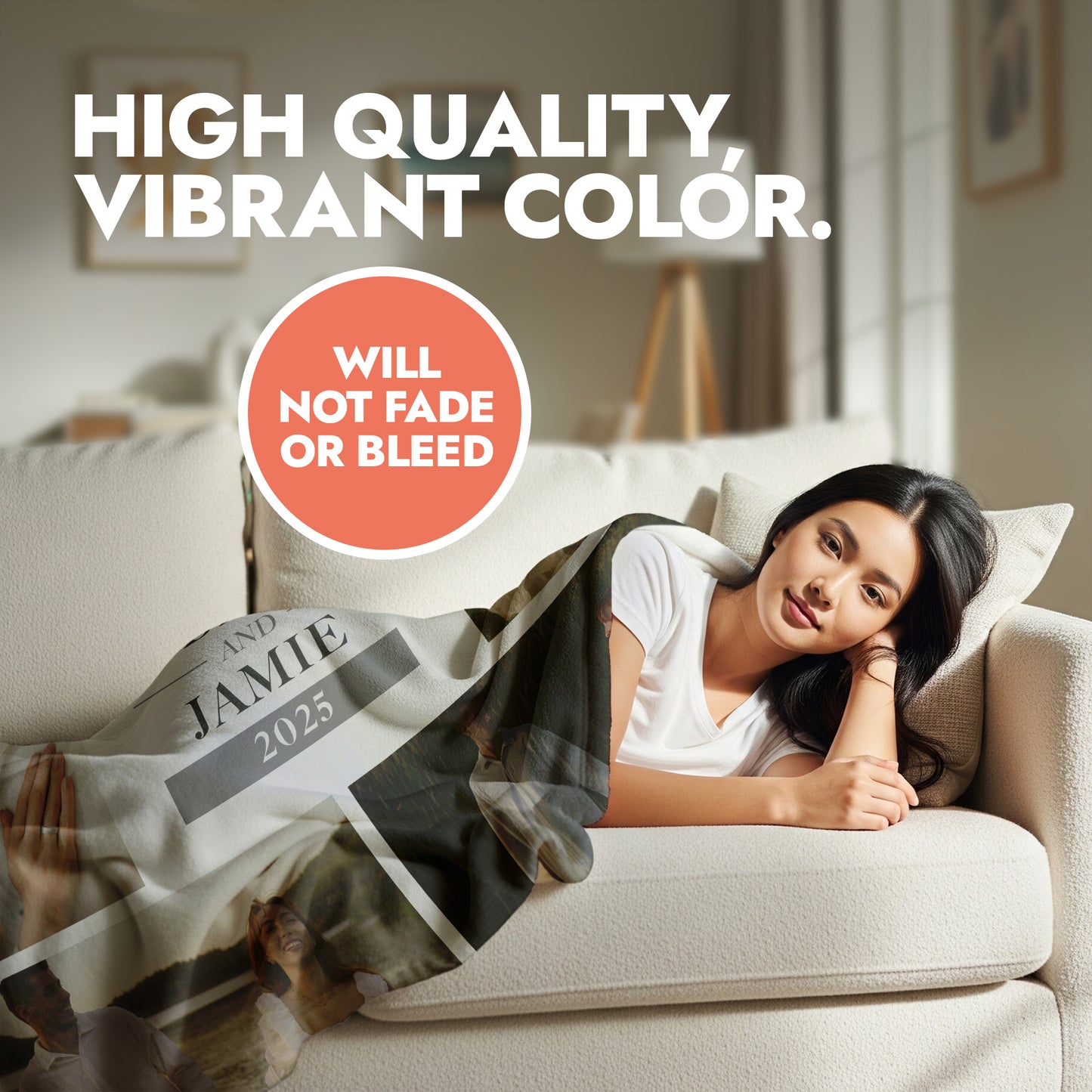 Engagement Photo Collage Blanket - 6 Photos