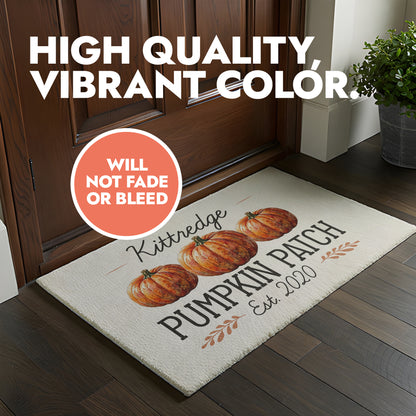 Personalized Text Pumpkin Patch Doormat - Light Background
