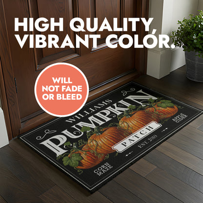 Personalized Text Pumpkin Patch Doormat
