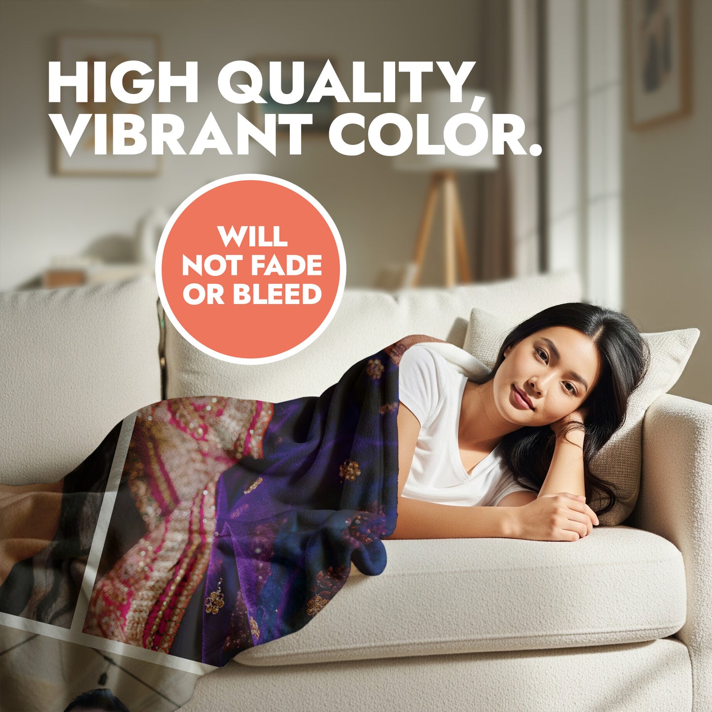 Family Photo Collage Blanket - 3 Photos