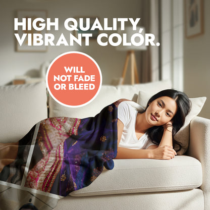 Family Photo Collage Blanket - 3 Photos