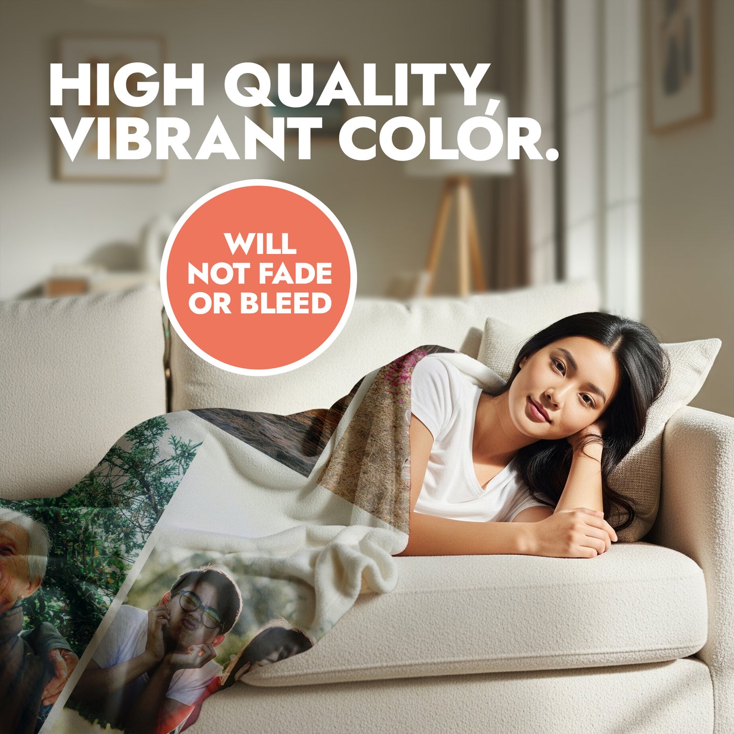 Family Photo Collage Blanket - 5 Photos