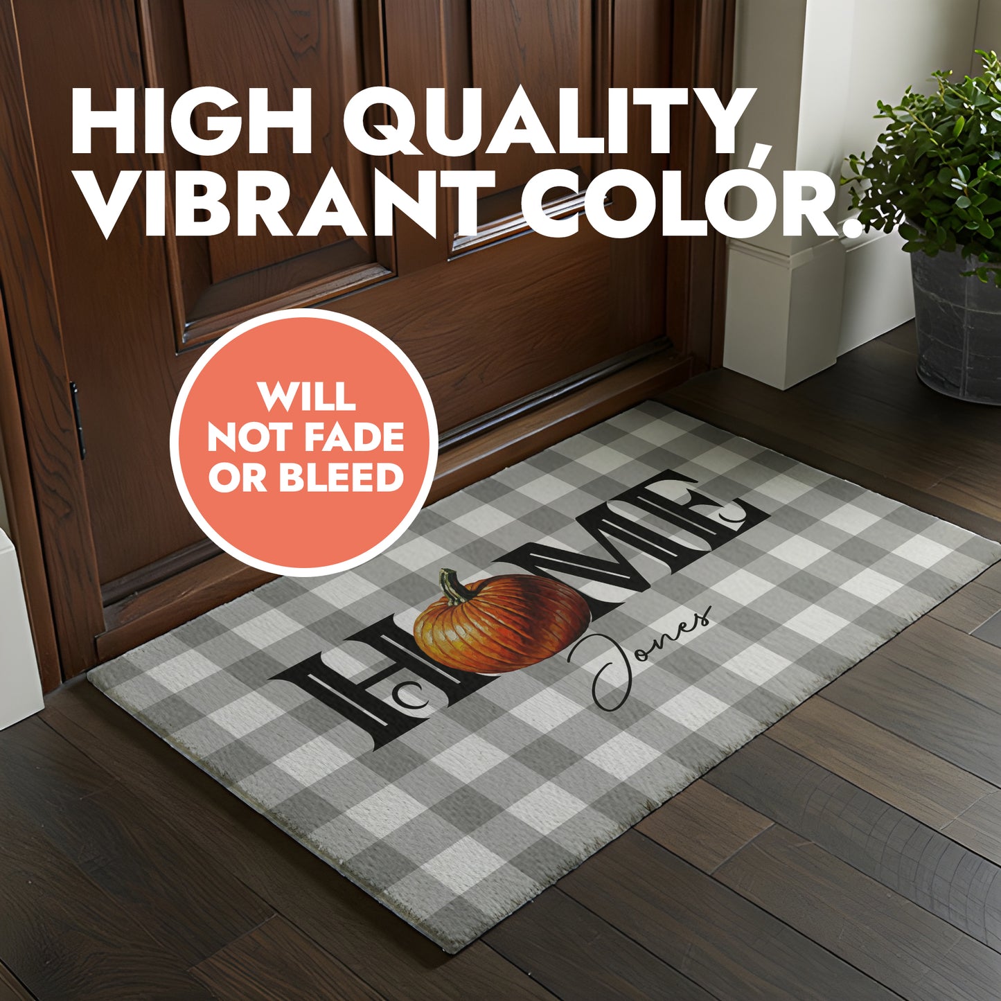 Personalized Text Home Pumpkin Doormat