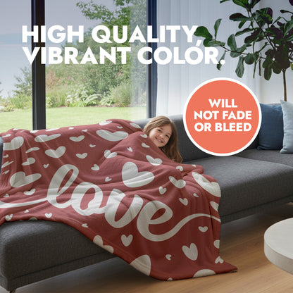 Red Love Hearts Blanket