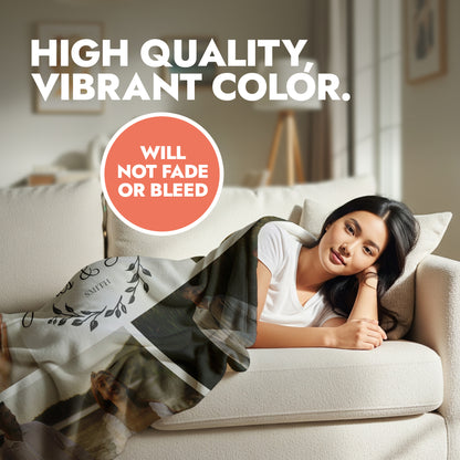 Engagement Script Photo Collage Blanket - 6 Photos