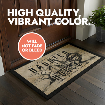 Personalized Text Haunted House Doormat