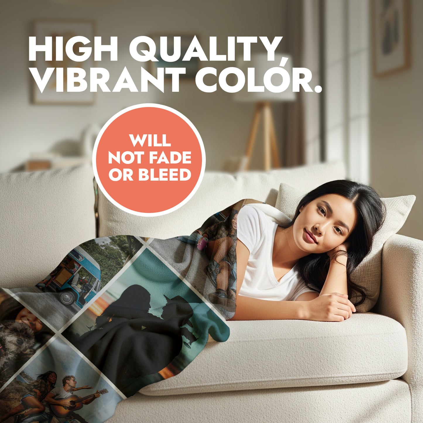 Family Photo Collage Blanket - 9 Photos