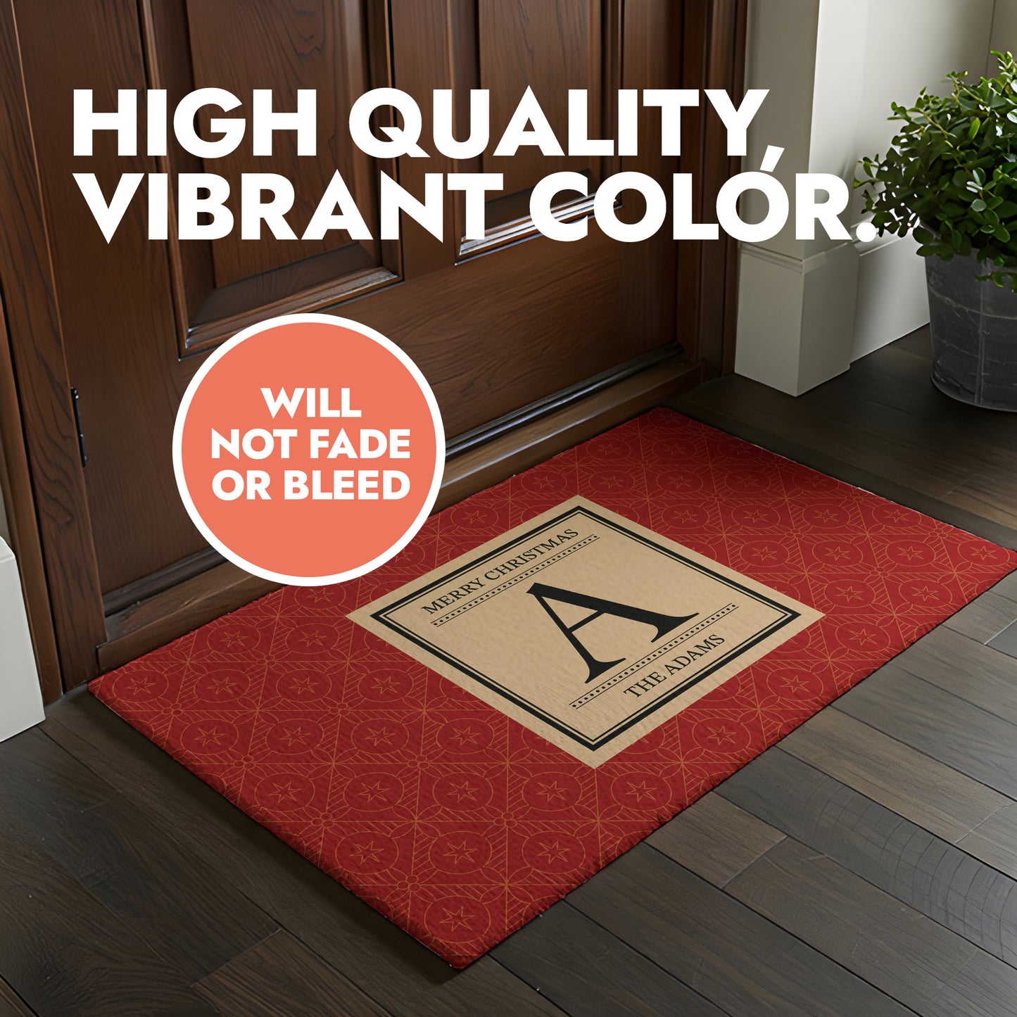 Family Monogram Holiday Doormat