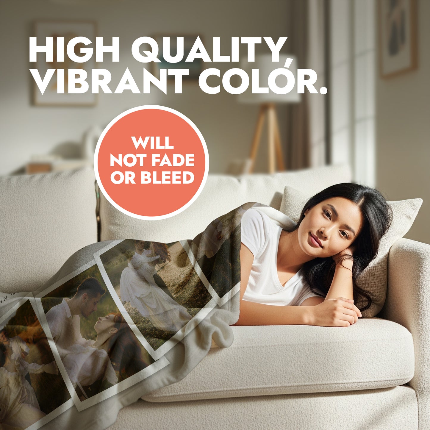 Engagement Polaroid Strip Blanket - 4 Photos