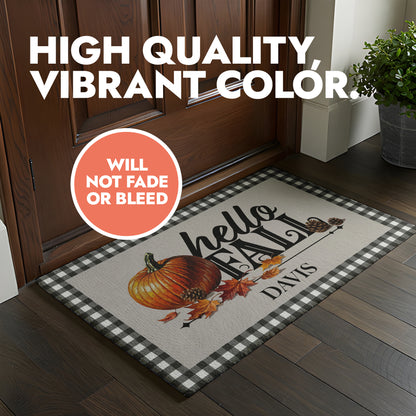 Personalized Text Hello Fall Doormat