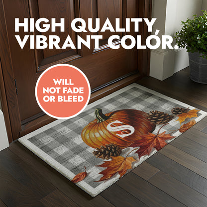 Personalized Single Letter Pumpkin Doormat