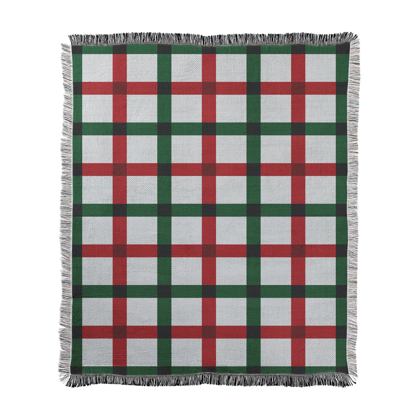 Plaid with Fringe Woven Blanket