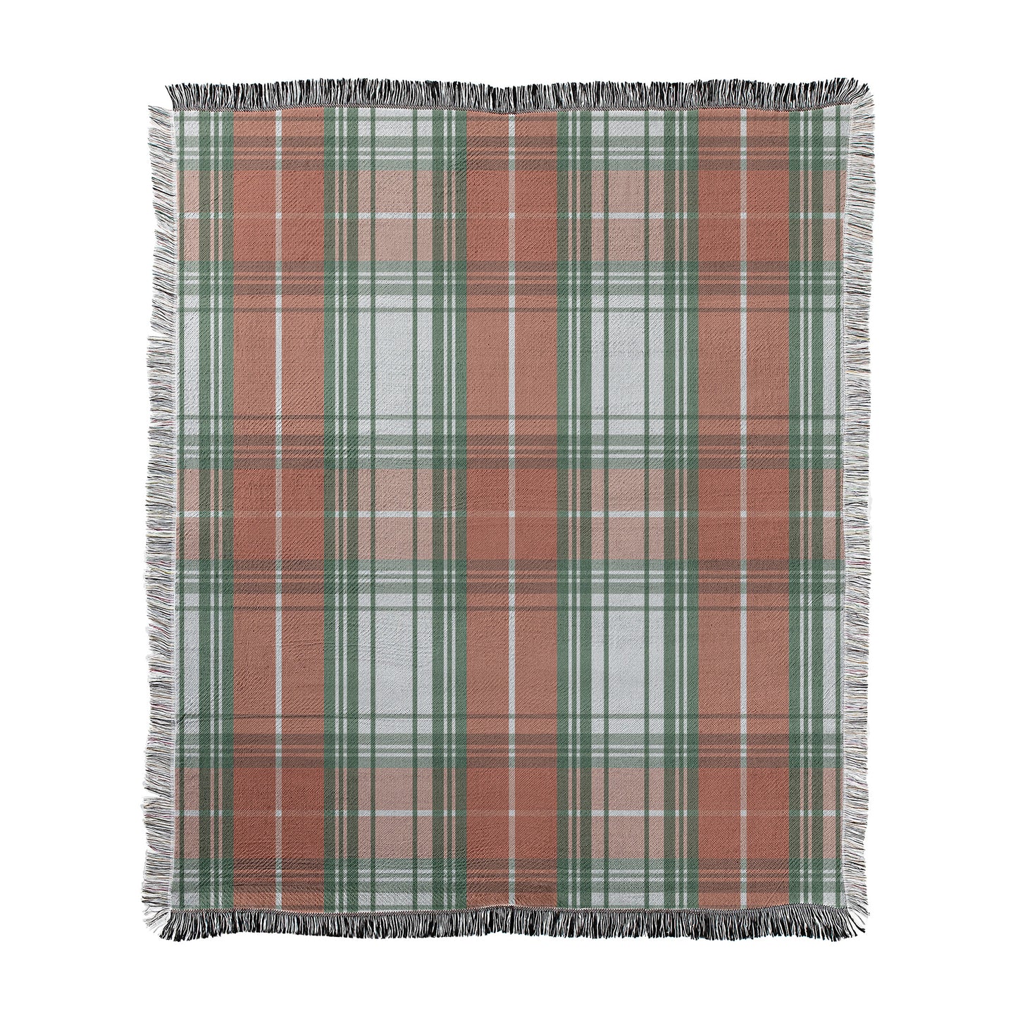 Plaid with Fringe Woven Blanket
