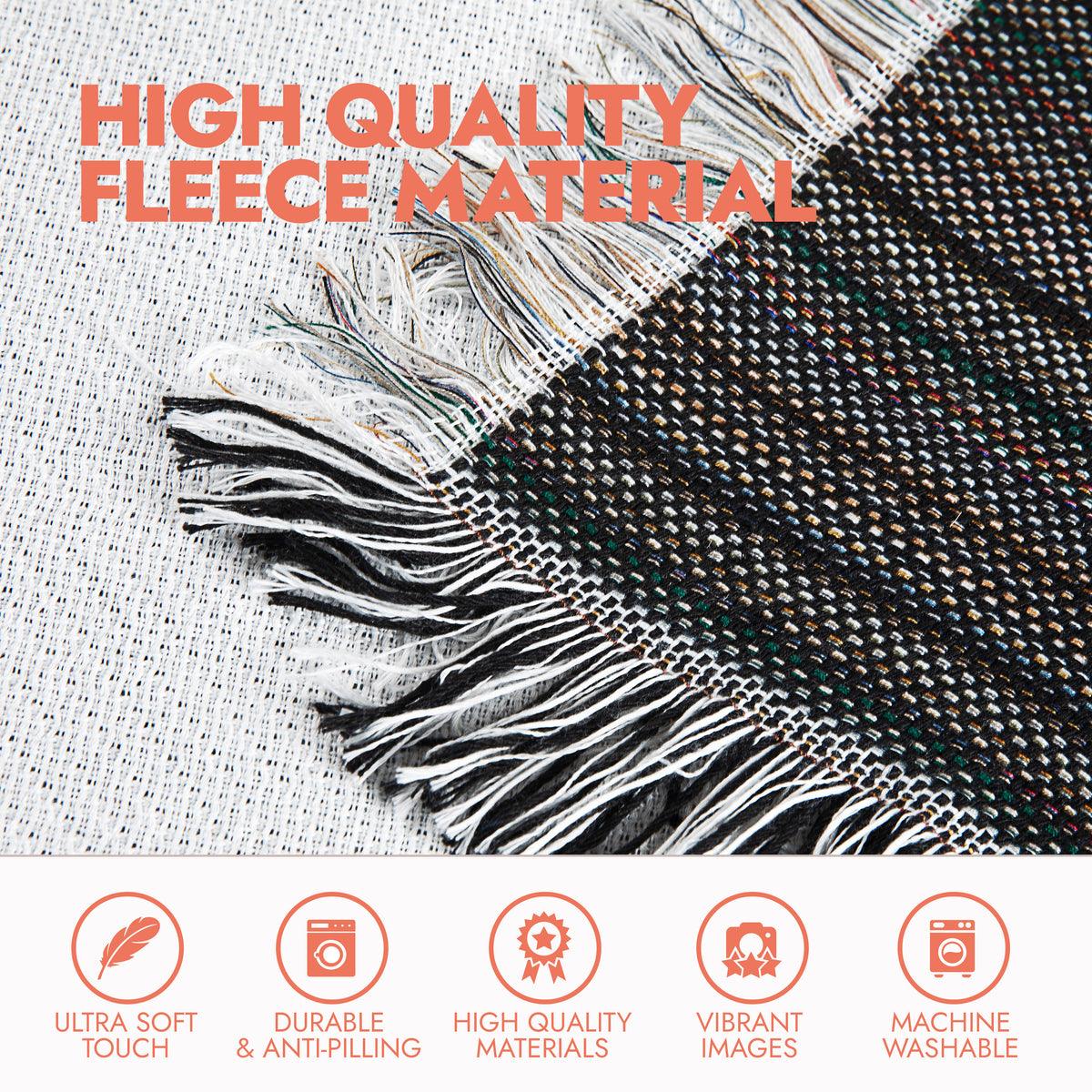 Autumn Plaid with Fringe Woven Blanket
