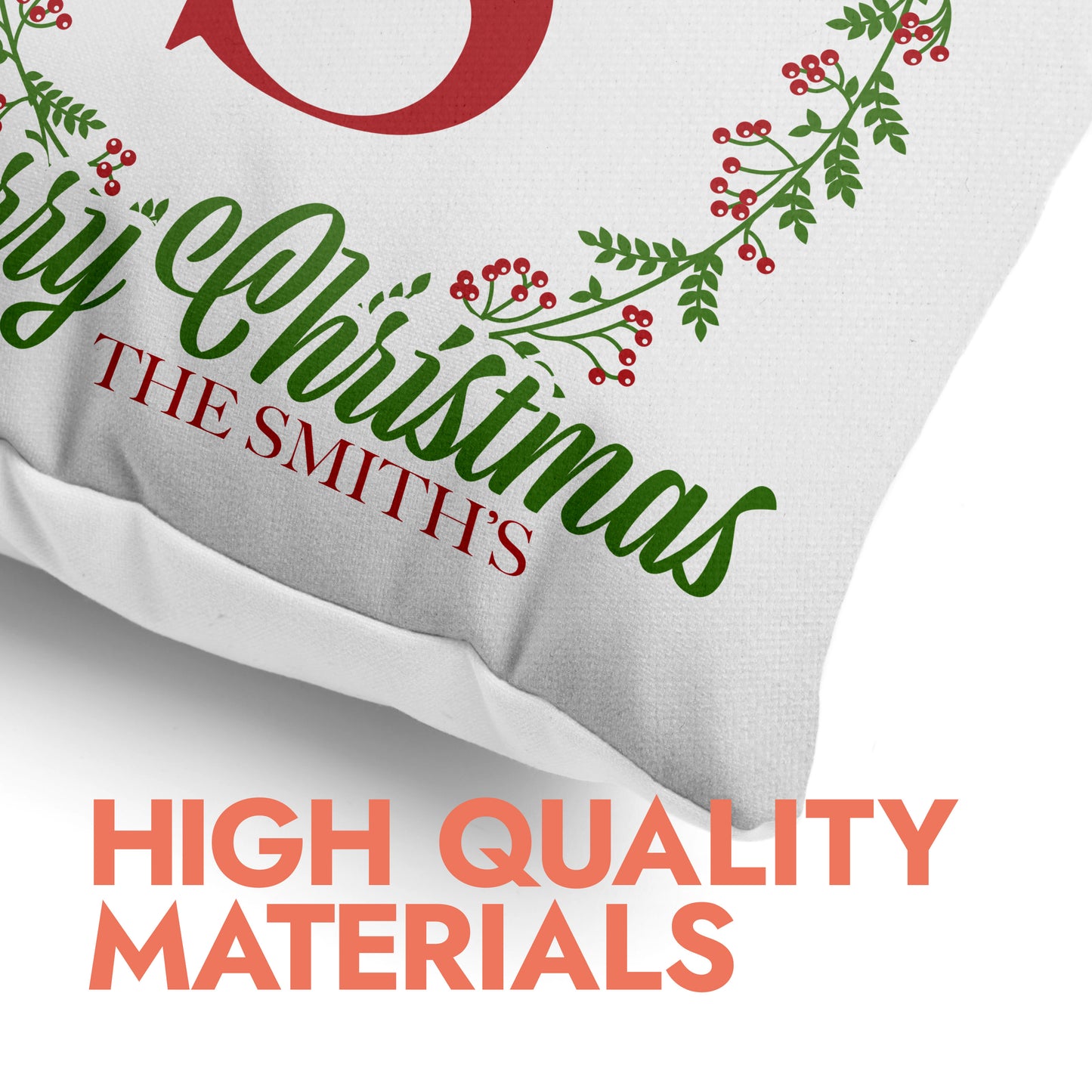 Christmas Monogram Letter & Name Pillow