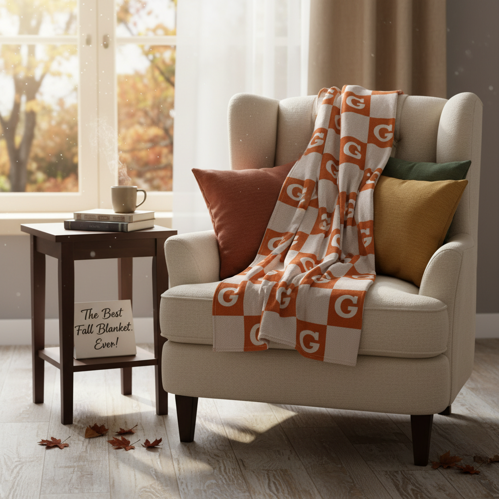 Fall Themed Monogram Blanket